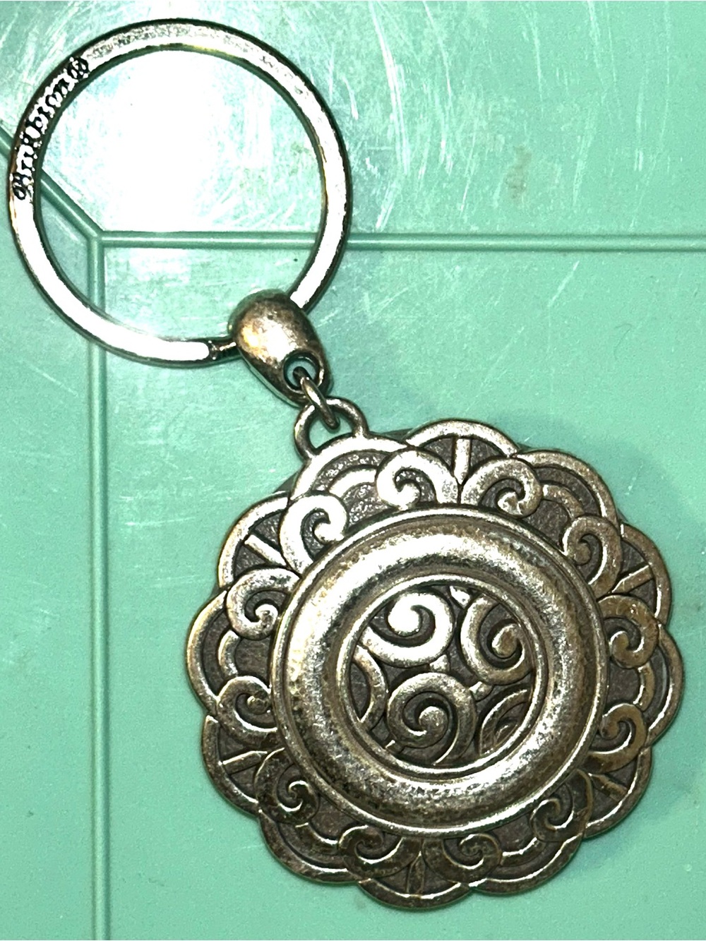 Brighton Silver Key chain/ bag charm and photo fob with Intricate Design